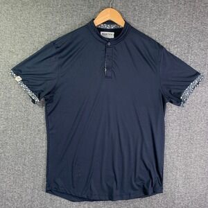 Mantra Shirt Men Large Band Collar Golf Performance Stretch